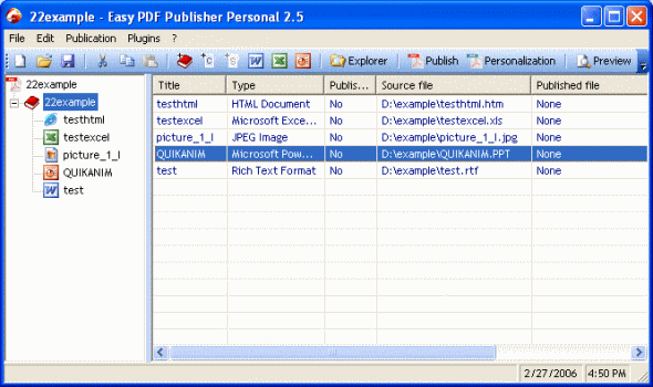 Main window - Easy PDF Publisher Personal