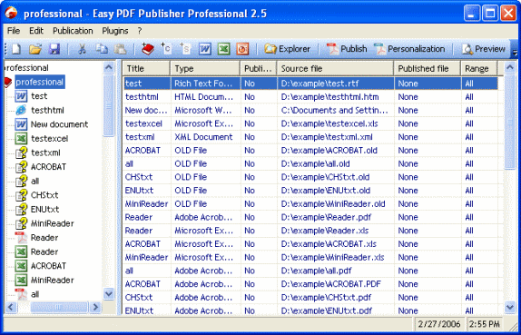Main window - Easy PDF Publisher Professional
