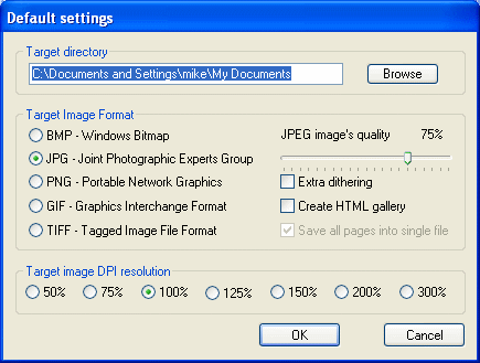 The screenshot of Advanced PDF to JPG converter
