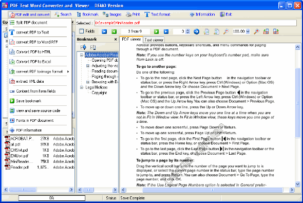 PDF viewer - PDF Text Word Converter and Viewer
