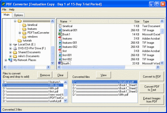 The Screenshot of PDF Converter