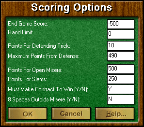 Scoring options