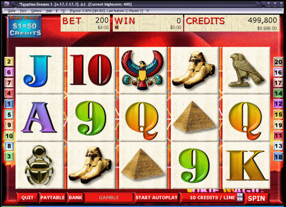Screenshots of Egyptian Dreams - Main window
