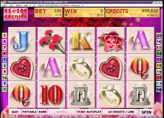 Screenshots of Hearts Desire - Main window