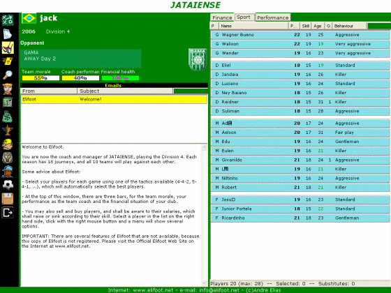 The Screenshot of Elifoot 2005 PRO