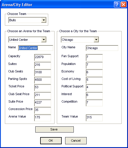 edit the arena and city data