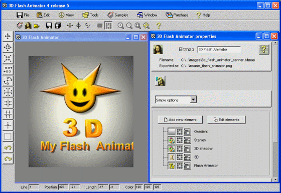 The Screenshot of 3D Flash Animator