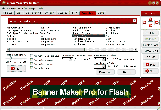 Animation Effects - Banner Maker Pro for Flash