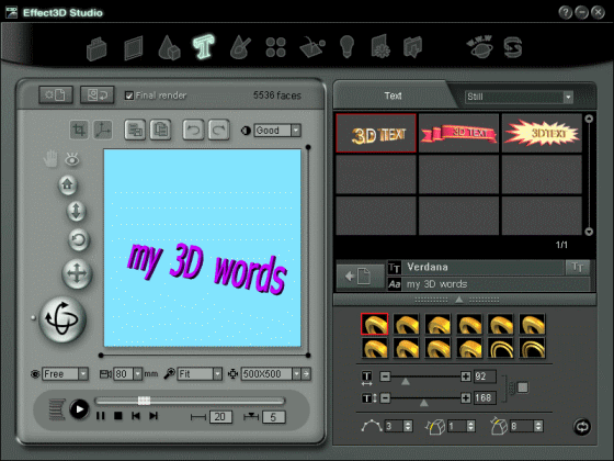 The Screenshot of Effect3D Studio
