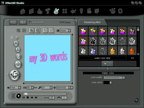 The Screenshot of Effect3D Studio