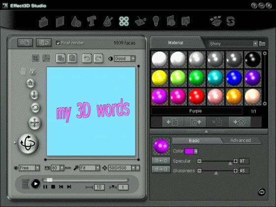 The Screenshot of Effect3D Studio