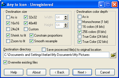 Screenshot of Any to Icon