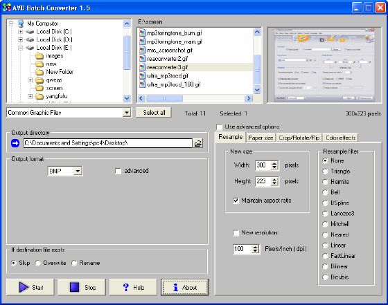 AVD Batch Converter main window