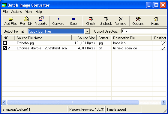 main window of Batch Image Converter