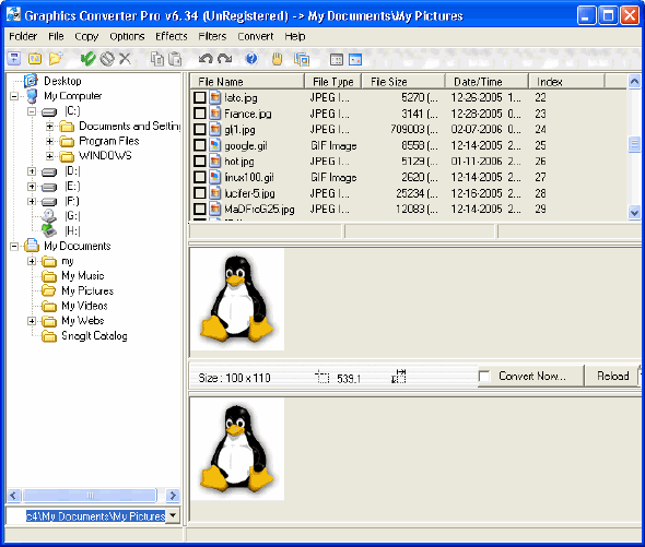main screenshot of Graphics Converter Pro
