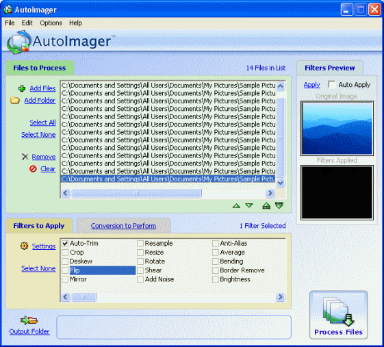 screenshot of AutoImager - Add files
