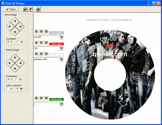 Screenshot - Edit Print CD Sticker