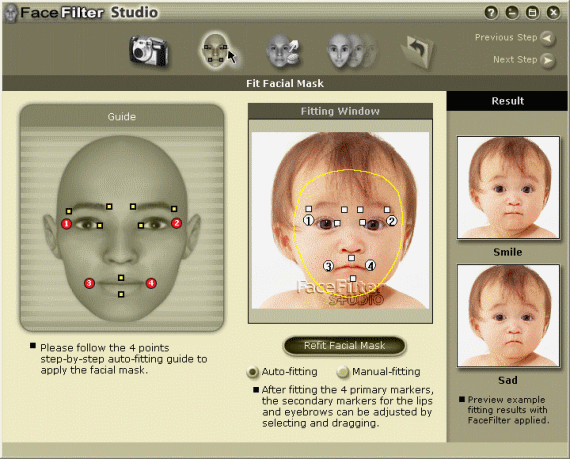Screenshot - Facial Mask screen