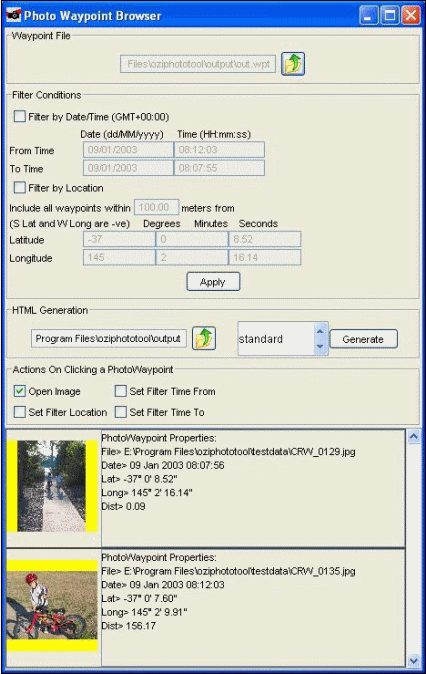 Screenshot - The Photo Waypoint Browser
