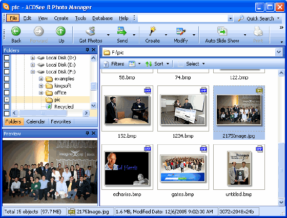 main window of ACDSee 8 Photo Manager