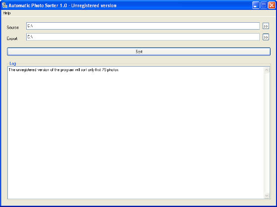 The Screenshot of Automatic Photo Sorter