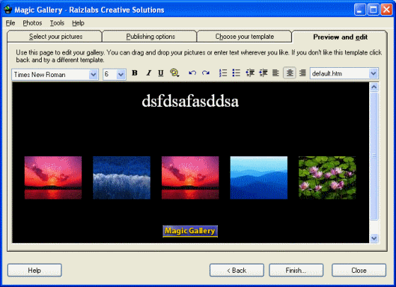 The Screenshot of Magic Gallery