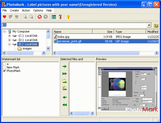 screenshot of main window