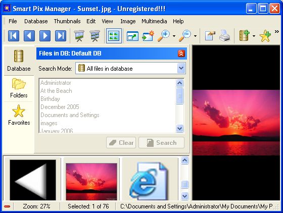 The Screenshot of Smart Pix Manager