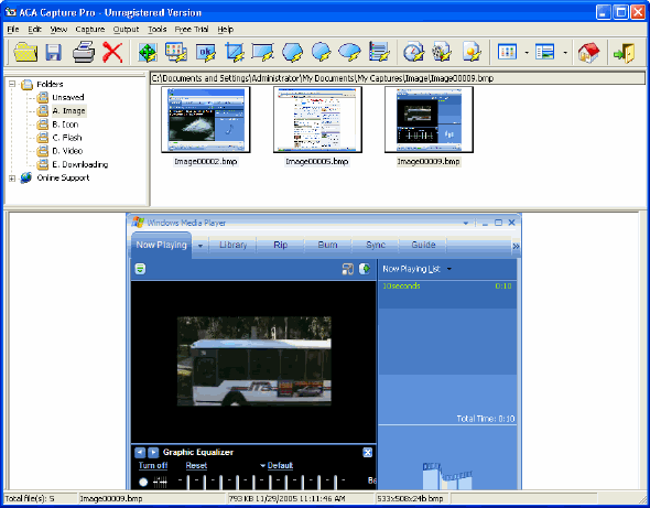 Main window - ACA Capture Pro
