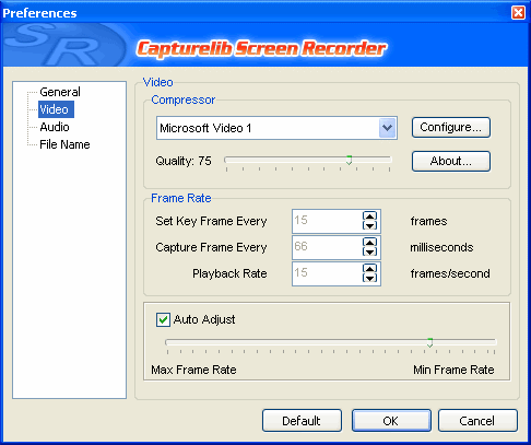 Screenshot of Capturelib Screen Recorder