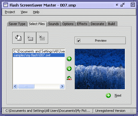Screenshots - Select Files