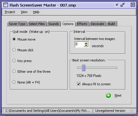 Screenshots - Options