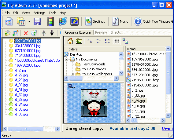 Screenshot - Main Information and choice files