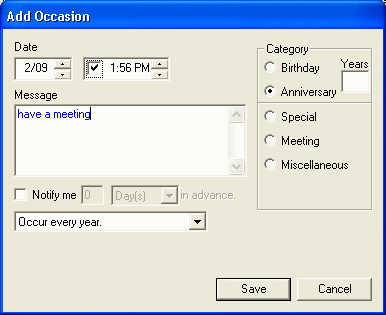 Screenshot - Add Occasion