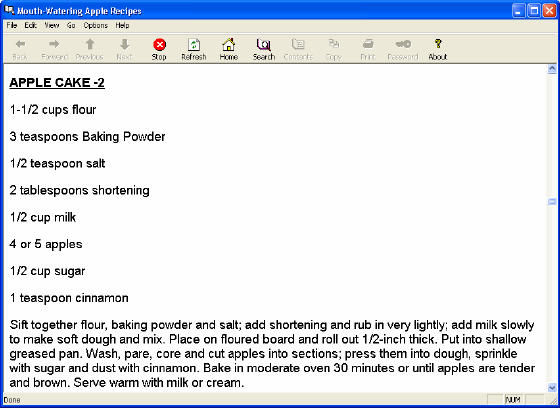 The Screenshot of Apple Recipes