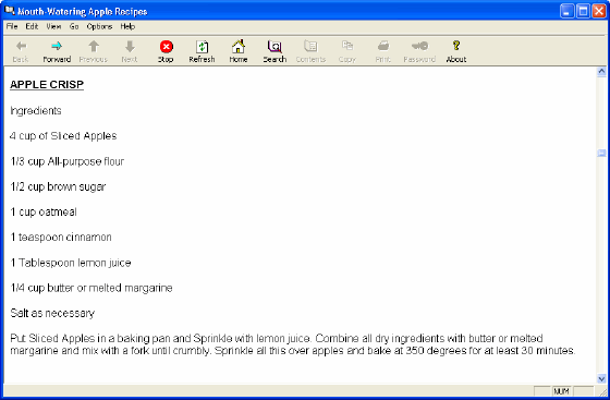 The Screenshot of Apple Recipes