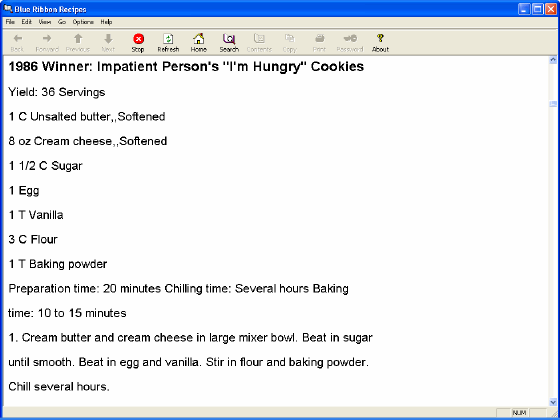 The Screenshot of Blue Ribbon Recipes