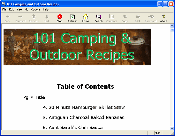 The Screenshot of Outdoor Recipes