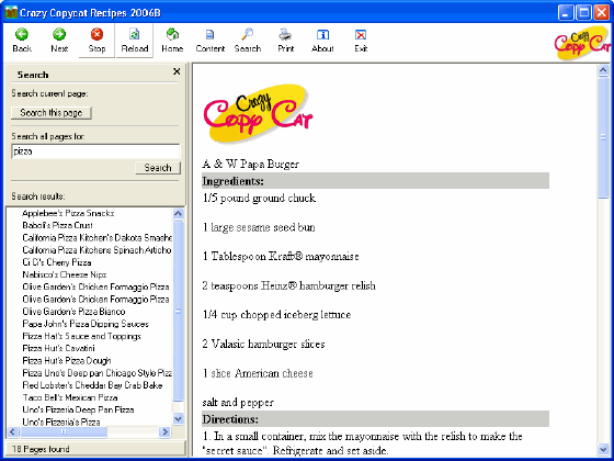 The Screenshot of Crazy CopyCat Recipes