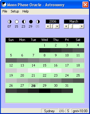 The Screenshot of Moon Phase Oracle