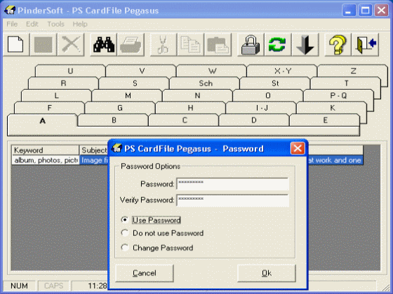 The Screenshot of CardFile Pegasus