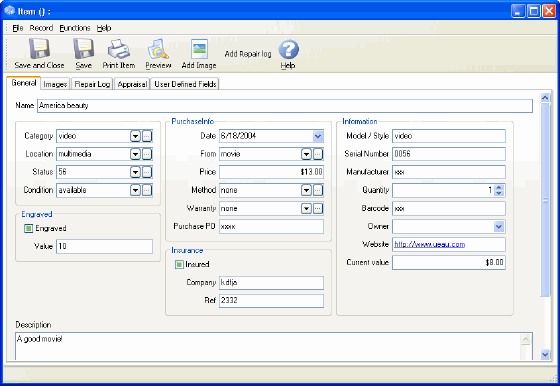 The Screenshot of InventoryBuilder