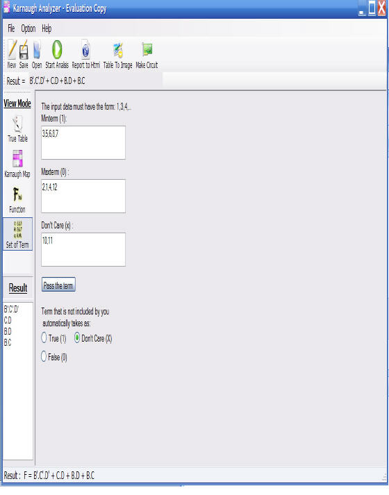 Karnaugh Analyzer