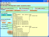 Main interface of Systems of Nonlinear Equations