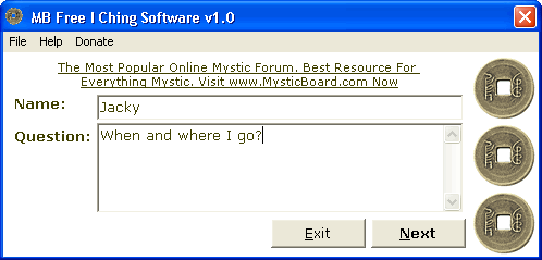MB Free I Ching Software screenshot