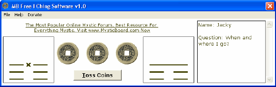 screenshot of I Ching Software