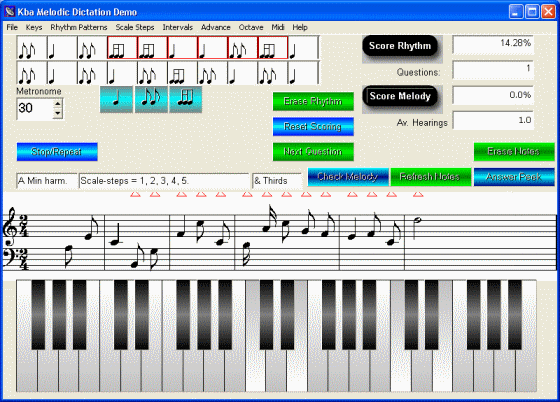 Ear training tool screenshot