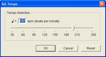 screenshot of Set Tempo