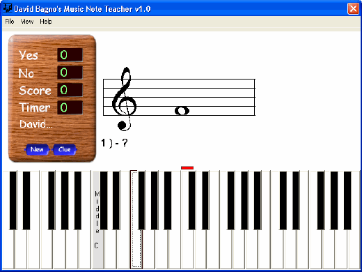 screenshot of Music Note Teacher