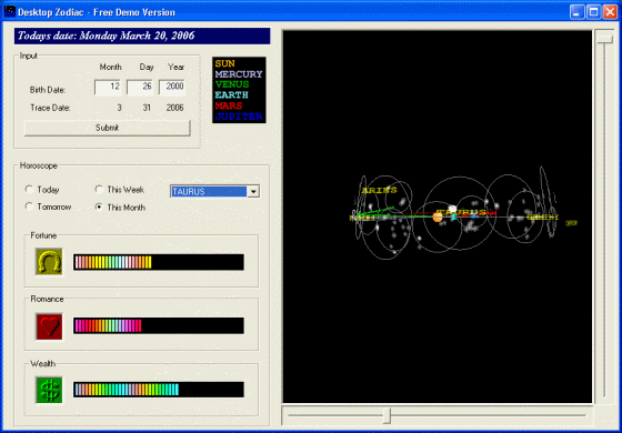 The Screenshot of Horoscope program